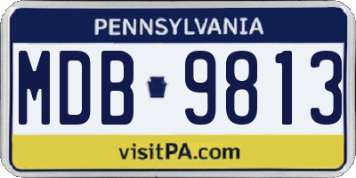 PA license plate MDB9813