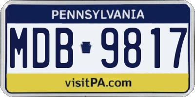 PA license plate MDB9817