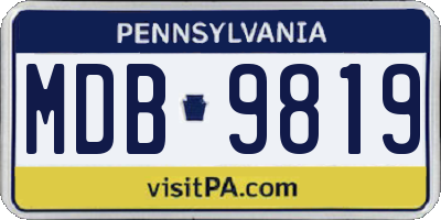 PA license plate MDB9819