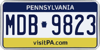 PA license plate MDB9823