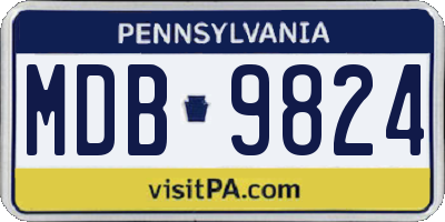 PA license plate MDB9824