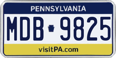 PA license plate MDB9825