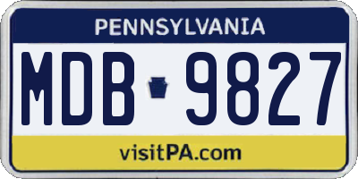 PA license plate MDB9827