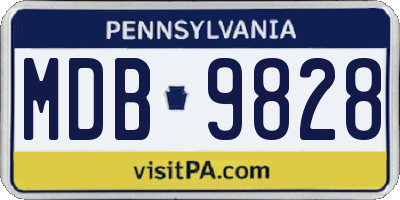 PA license plate MDB9828