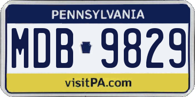 PA license plate MDB9829