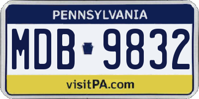 PA license plate MDB9832