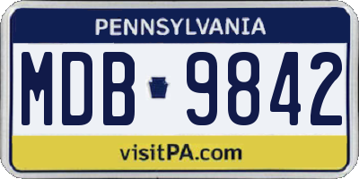 PA license plate MDB9842