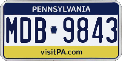 PA license plate MDB9843