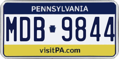 PA license plate MDB9844