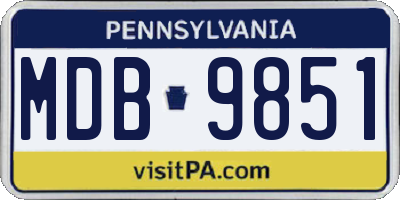 PA license plate MDB9851
