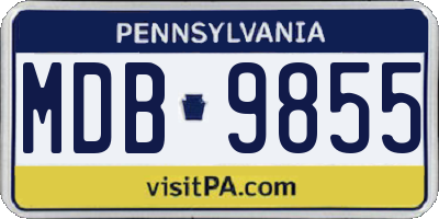 PA license plate MDB9855