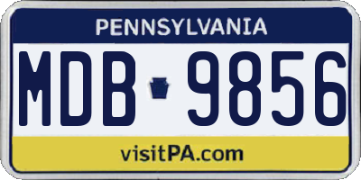 PA license plate MDB9856