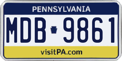 PA license plate MDB9861