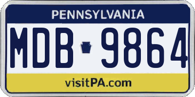 PA license plate MDB9864