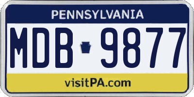 PA license plate MDB9877