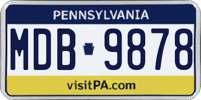 PA license plate MDB9878