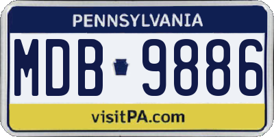 PA license plate MDB9886