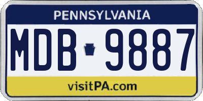 PA license plate MDB9887