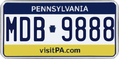 PA license plate MDB9888
