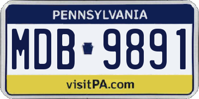 PA license plate MDB9891