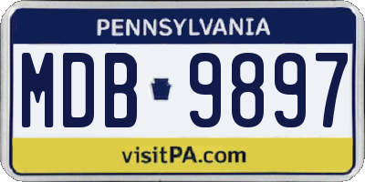 PA license plate MDB9897