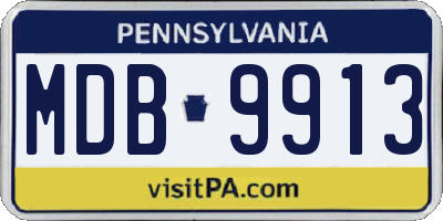PA license plate MDB9913
