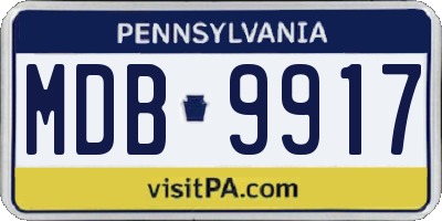 PA license plate MDB9917