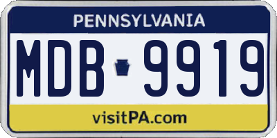 PA license plate MDB9919