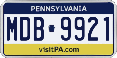 PA license plate MDB9921