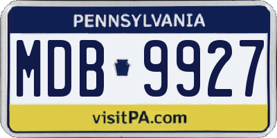 PA license plate MDB9927