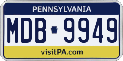 PA license plate MDB9949