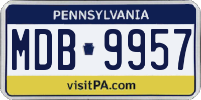 PA license plate MDB9957