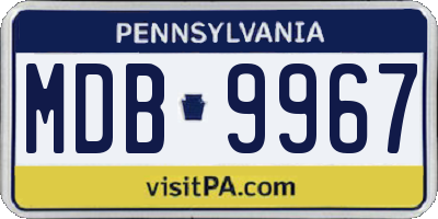 PA license plate MDB9967