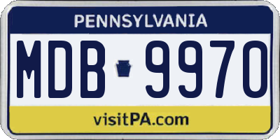 PA license plate MDB9970