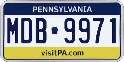 PA license plate MDB9971
