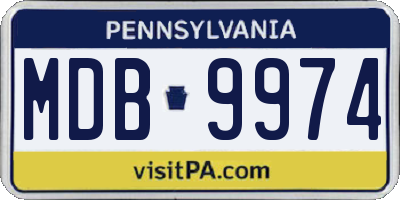 PA license plate MDB9974