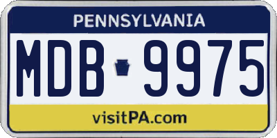 PA license plate MDB9975