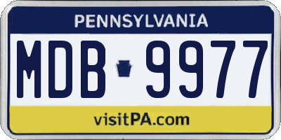 PA license plate MDB9977