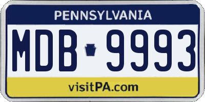PA license plate MDB9993