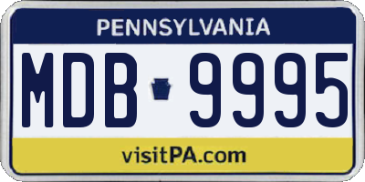 PA license plate MDB9995