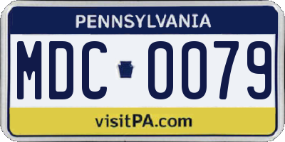 PA license plate MDC0079