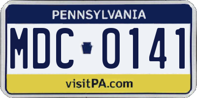 PA license plate MDC0141
