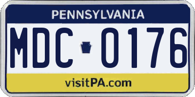 PA license plate MDC0176