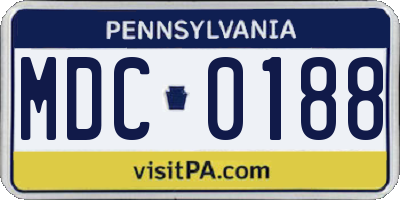 PA license plate MDC0188