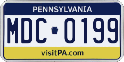 PA license plate MDC0199