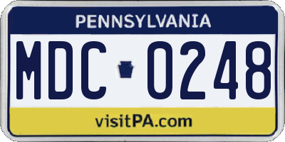 PA license plate MDC0248