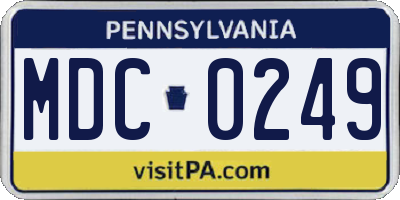 PA license plate MDC0249