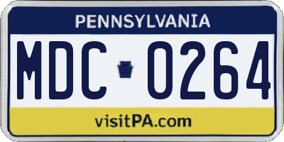 PA license plate MDC0264