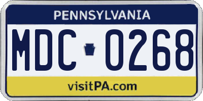 PA license plate MDC0268