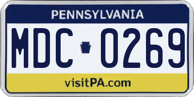 PA license plate MDC0269